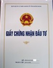 Giấy chứng nhận đầu tư hiện hiện tại